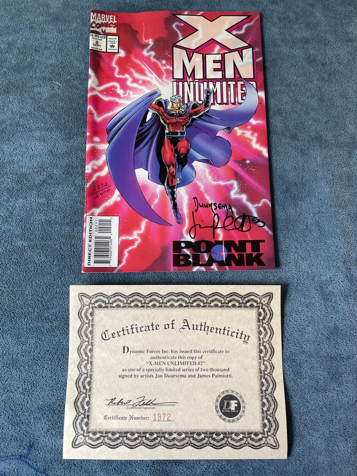 X-Men Unlimited #2 Signed COA Jan Duursema James Palmiotti FN/VF
