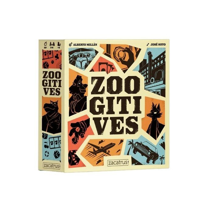 Zoogitives jeu neuf Zacatrus avec des dés gravés et paravents secrets de jeu