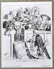 11x14 SPANISH AMERICAN WAR UNCLE SAM CARTOON by CHARLES NELAN (NEW YORK HERALD)