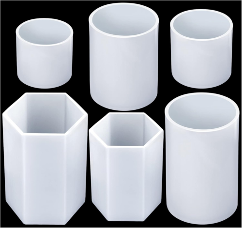 Candle Molds for Candles Making, 4PCS Cylinder and 2PCS Hexagon Silicone Mold fo