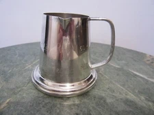 LENOX TAUNTON DIVISION  SILVERPLATE MEASURING CUP 2 OZ GLASS BOTTOM and MONOGRAM