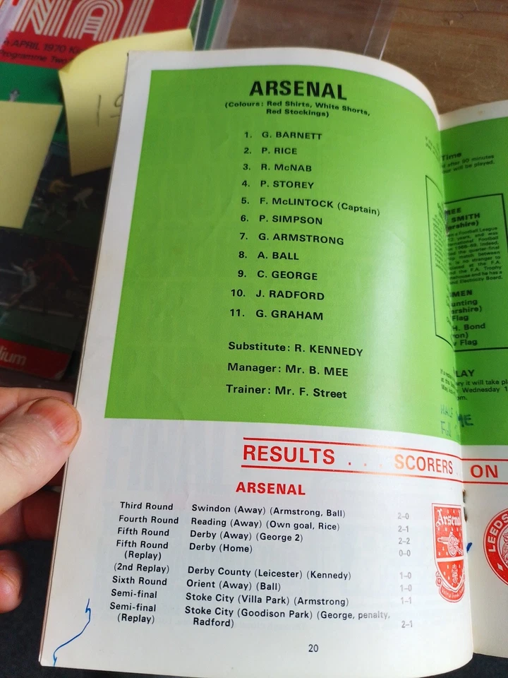 Arsenal v Leeds United FA Cup Final Programme 6th May 1972 6/5/1972 (13) - Image 2 of 3