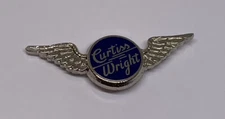 Vtg Curtiss Wright Wings Aviation Screw-Back Lapel Pin (97)