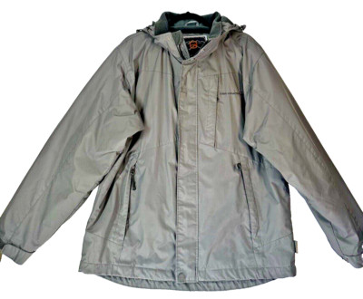 Free Country Parka Jacket Mens M Gray Removable Hood Coat Waterproof *READ*