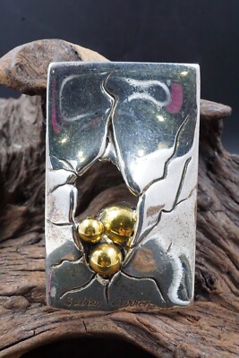Broche Vintage Sydney Carron Années 80/90 - Métal Argenté - Occasion