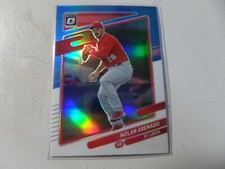 2021 Panini Donruss Optic Carolina Blue and White Refractor  Nolan Arenado #157