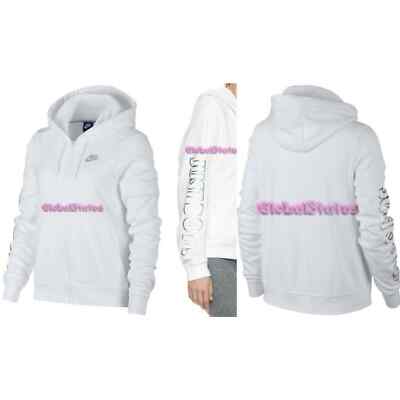 WOMENS NIKE NSW JDI JUST DO IT FULL ZIP WHITE IRIDESCENT JACKET