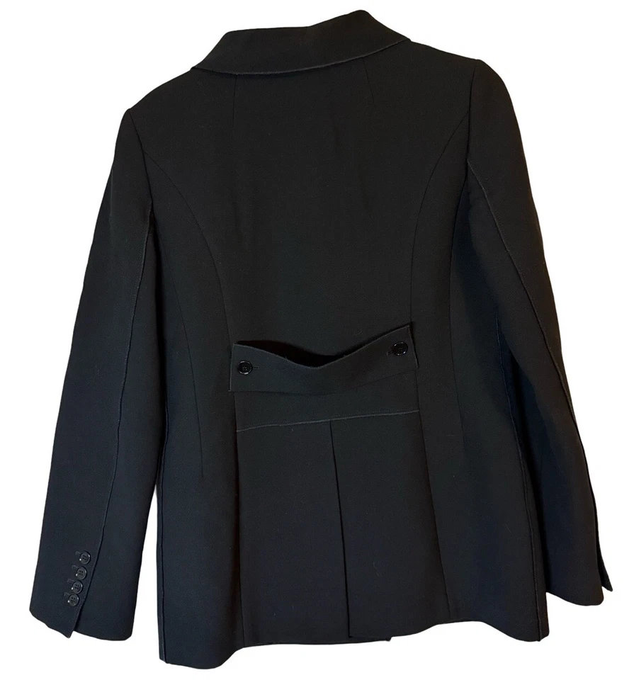 Dolce & Gabbana Black Blazer Coat Women’s Sz 40 Virgin Wool Silk Lined Button - Image 4 of 4