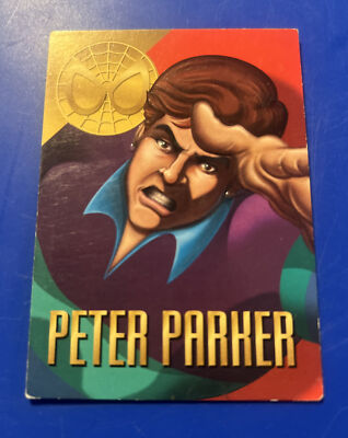 1996 Skybox Marvel Vision Peter Parker #8 Embossed VG - Excellent Spider Man
