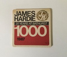 Collectable Beer Coaster - 1987 James Hardie Bathurst 1000 - 20th Anniversary