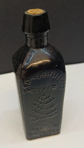 Vintage Straubhuller Elixir Bottle Tree of Life 1880, Collectible Glass-Replica