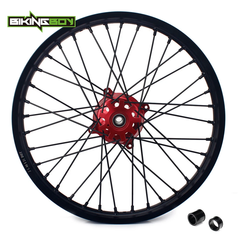 21"/18" for Honda XR650L 1993-2024 MX Front Rear Wheels Rims Red Hubs XR 650 L - Imagem 3 de 4