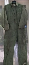 Vintage Army Green Cotton Sateen Coveralls Type 1 Men’s Medium Distressed