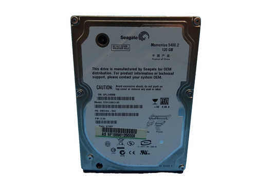120 GB SATA SEAGATE Momentus 5400.2 ST9120821AS S/N: 5PL24KNB 2,5 ZOLL #NFP881