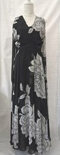 Et Vous Ladies Maxi Dress Size 10 Black White Lined Cold Shoulder Sleeve Bnwt