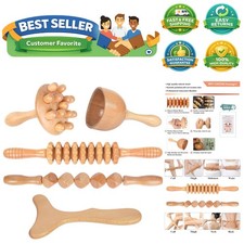 Wood Therapy Massage Tools 5-in-1 Lymphatic Drainage Massager Maderoterapia K...