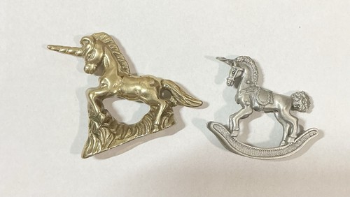 solid brass and pewter unicorn figurines