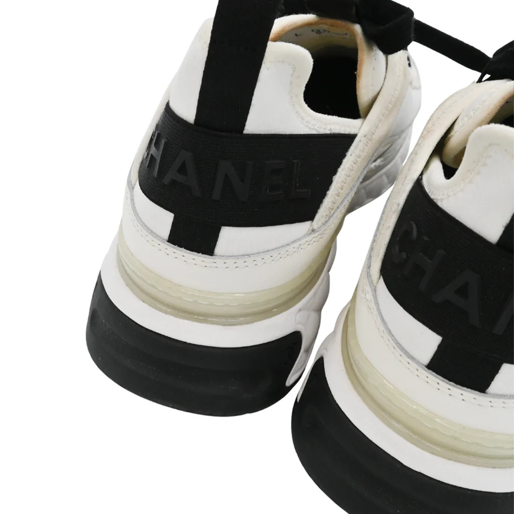 CHANEL | White & Black Color Block Sneakers Size 42 image 7