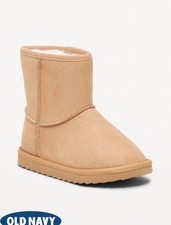 Old Navy Toddler Girls Faux-Suede Faux-Fur Lined Boots Tan Size 7 or 10