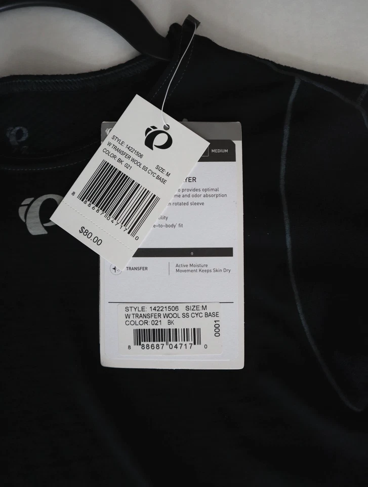 Camisa capa base de ciclismo Pearl Izumi para mujer talla M negra de lana de transferencia S/S $80 Foto 4 de 4