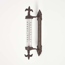 Cast Iron Garden Thermometer Wall Mounted Ornate Window Frame Temperature