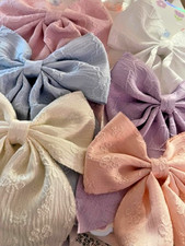 NEW Hair Barrettes/Clips Girls, 6 Pack Set of BOWS- 6 Colors- SO ADORABLE