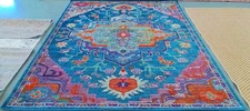TEAL / ROSE 8'-0" x 10'-0" Back Stain Rug, Reduced Price 1172787169 CRS501T-8