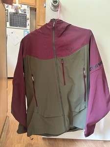 Dynafit Men’s M Colorblock Hooded Full Zip Ski Jacket Green/Purple Softshell