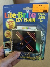 Lite Brite Working Lighted Key Chain With Pegs And 22 Design Sheets