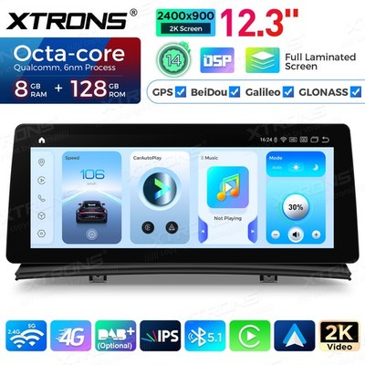 2K 12,3'' Autoradio für BMW X3 E83 M-ASK Android 14 8G 128GB CarPlay Global 4G