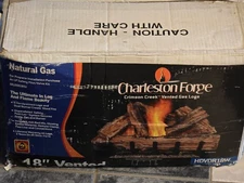 DESA Natural Gas 18", Vented Fireplace Logs Set with Remote, NG converts to LP