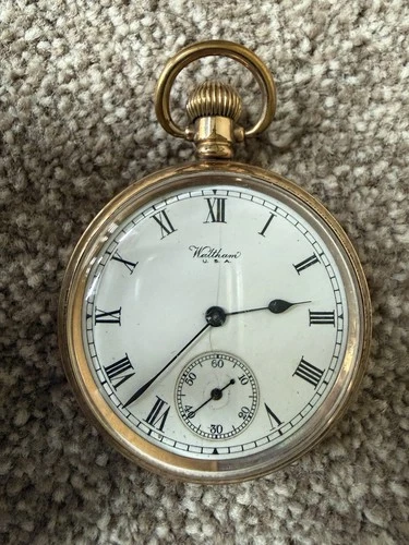 Vintage Waltham Open Face Pocket Watch Grade 610 Working Order 1925