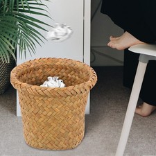 Wicker Storage Basket Baskets Wastebaskets for Kitchen Garbage Can