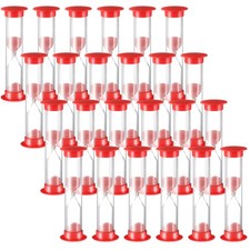 24 Pcs 1 Minute Sand Timer Bulk Red Hourglass Kids Timer Sandglass Clock for ...