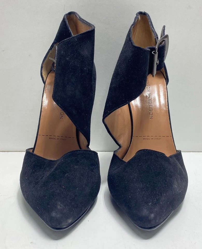 Sapatos de salto alto femininos Sigerson Morrison camurça preta tamanho 6 - Imagem 2 de 4