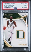 2024 Panini Immaculate Collection  Jaylen Brown Gold (#/10) Jersey PSA 9
