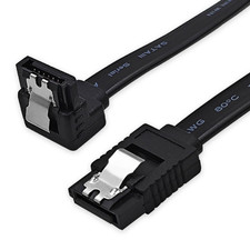 18 Inch SATA Cable, SATA III Cable 6Gbps 90 Degree Righe Angle to 180 Degree for