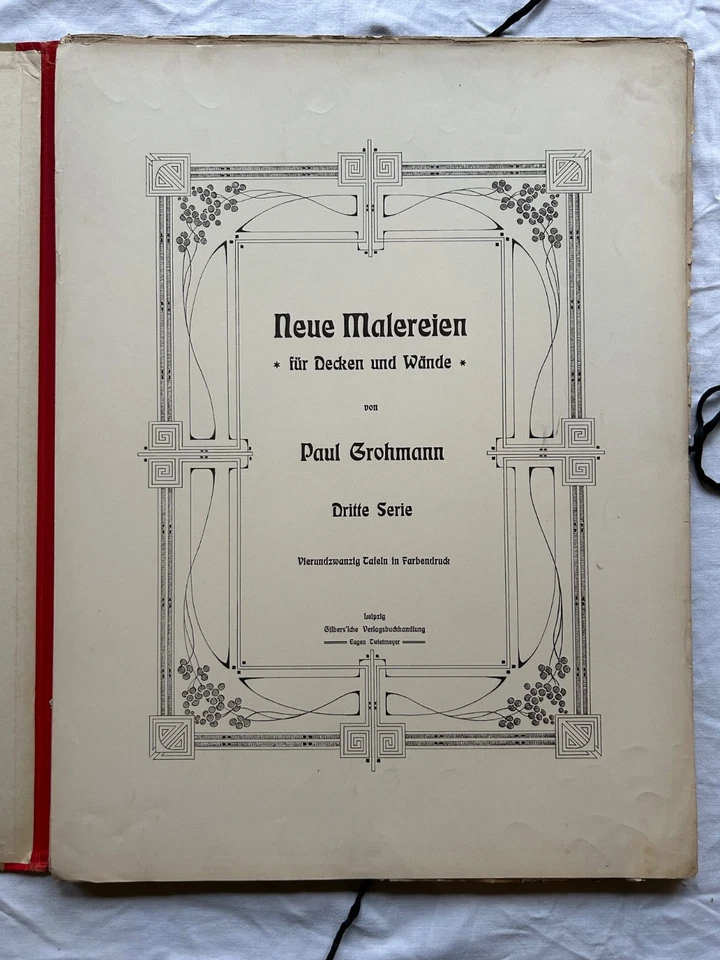 Lithografie Grohmann Maler in Dresden Jugendstil Serie 3 Neue Malereien - Bild 2 von 4