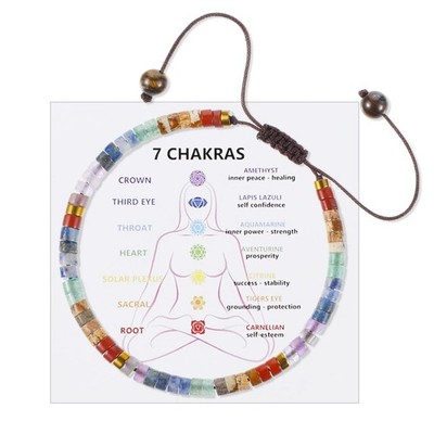 Gjinxi Chakra Bracelets for Women, 7 Chakras Spiritual Crystal Bracelet Bangl...