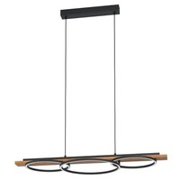 Eglo Led Pendelleuchte Boyal Schwarz Holz 101 X 110 Cm Warmweiß Dimmbar