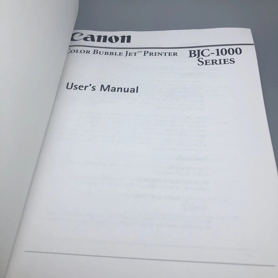 Canon Bubble Jet Printer BJC-1000 User's Manual 1999 Plus Quick Start Guide - Image 2 of 4