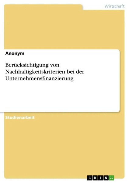 Anonymous | BerüCksichtigung Von Nachhaltigkeitskriterien Bei Der...-image
