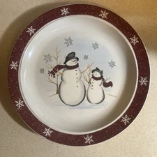 Royal Season Stoneware Christmas SNOWMAN Dinner Plates Plates Set Of Four