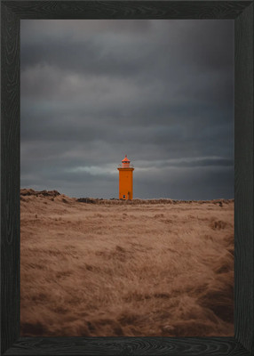 Lighthouse Under Stormy Skies Framed Wall Art Poster Canvas Print Picture