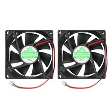 2 Pack 80mm By 80mm By 25mm 8025 12v Dc 0.20a Ball Bearing Brushless Cooling Fan