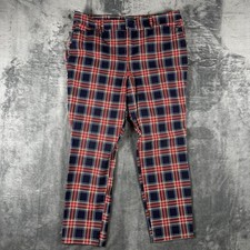 Old Navy Pixie Pants Women Size 14 Plaid High Rise Slim Stretch Work Office