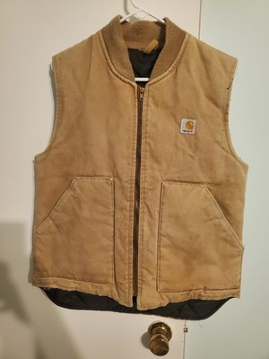 Carhartt Men's Arctic-Quilt Lined Duck Vest - Brown, Medium HEAVILY WORN/DAMAGED