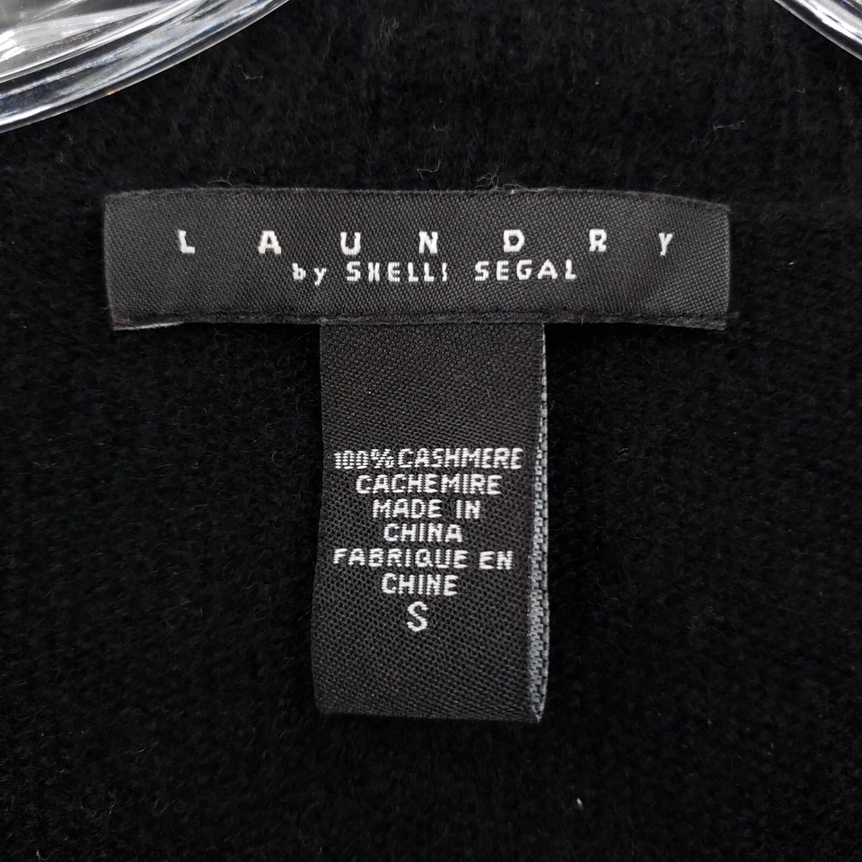 Прачечная шелли Segal кардиган женщин S маленький черный кашемир водопад свитер - Изображение 3 из 4