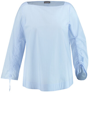 SAMOON Bluse by Gerry Weber NEU hell-blau Damen Tunnelzugraffung Gr.52