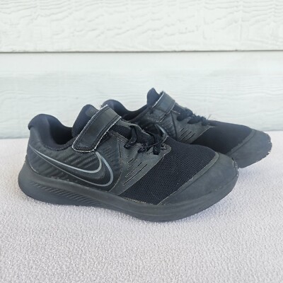 Nike Star Runner 4 GS Triple Black Sneaker Youth SZ 3Y Hook Loop AT1801-003